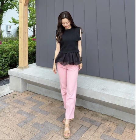 Airy Peplum Layered Knit Set