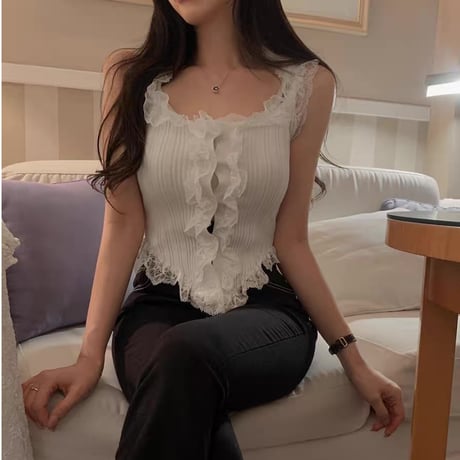 Lace Frill Knit Camisole