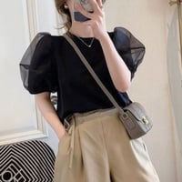 オーガンジーパフトップス