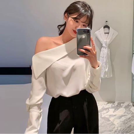 Elegant Asymmetrical Off-Shoulder Blouse