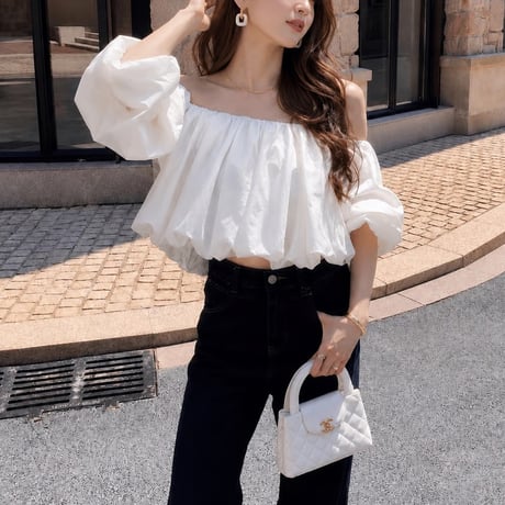 Soft Cloud Off-Shoulder Blouse