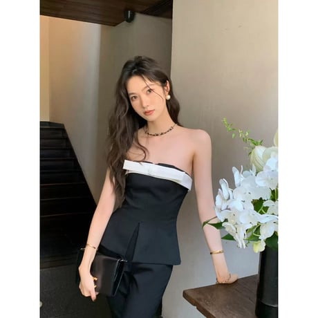 Bicolor Corset Tube Top