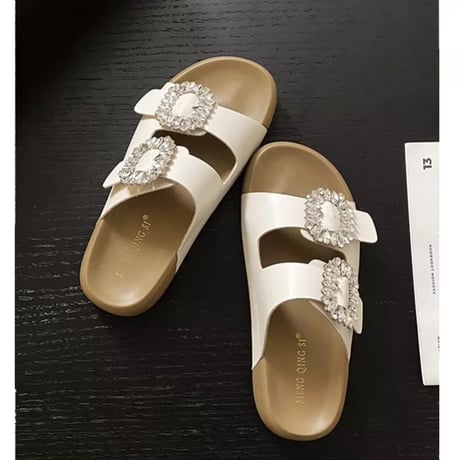 3color Bijou Double Strap Sandal
