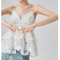 Lace Tiered Peplum Cami Blouse