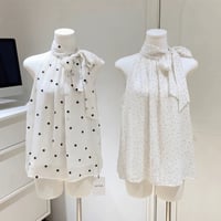 Dot Ribbon Airy Blouse