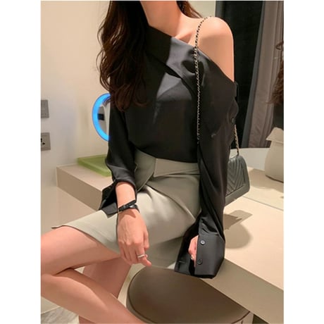 Elegant Asymmetrical Off-Shoulder Blouse