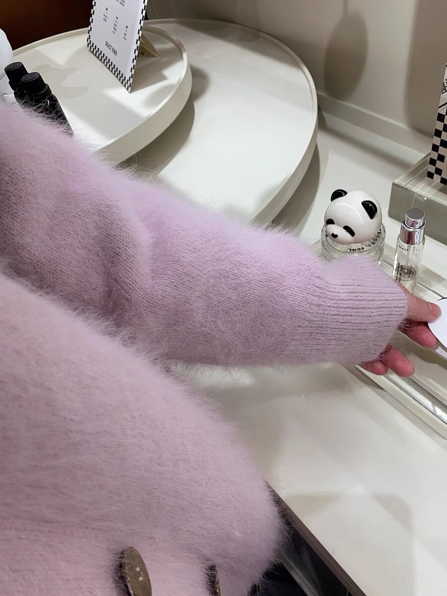 BLUMARINEファー付きカーディガン Cardigan With Feather Detail | Blumarine