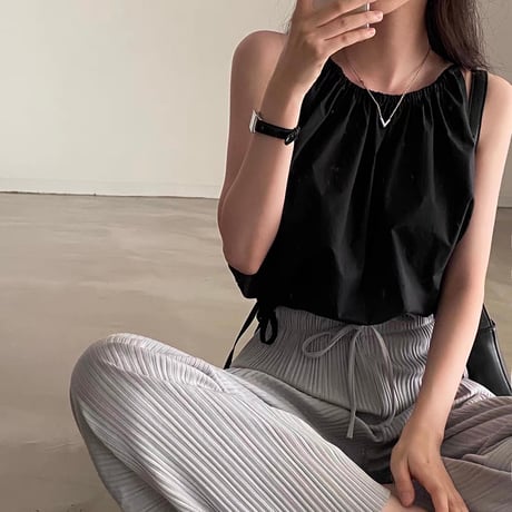 Ice Pleats Relax Pants