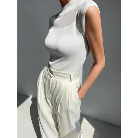 Sheer Muse Mockneck Knit Top