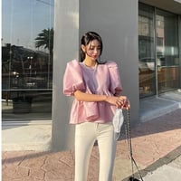 Silky Puff Peplum Blouse