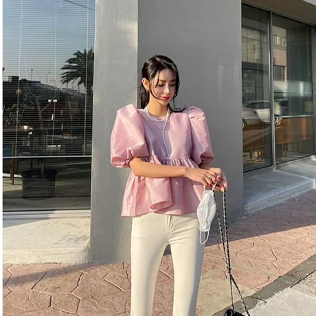 Silky Puff Peplum Blouse