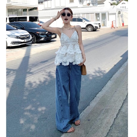 Lace Tiered Peplum Cami Blouse