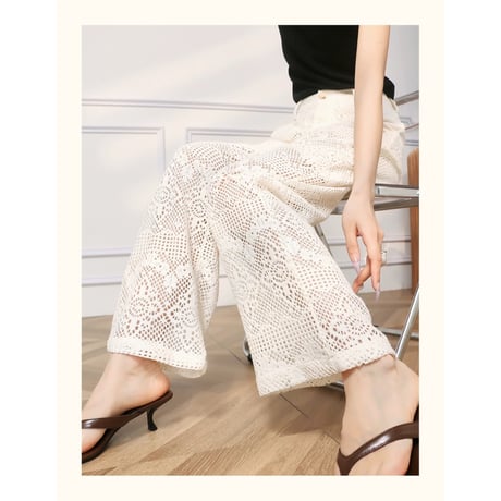 Lace Crochet Wide Pants