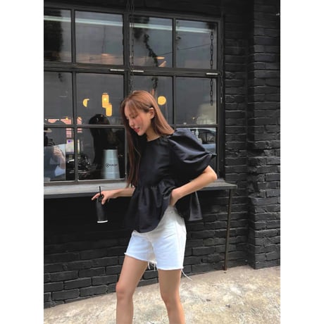 Silky Puff Peplum Blouse