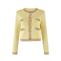 Lumière Tweed Trim Knit Cardigan