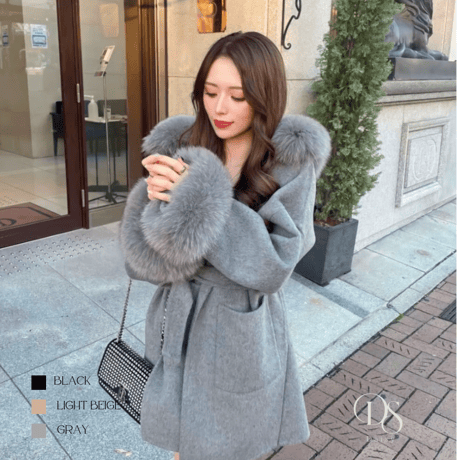 美品✨26万 フォクシー DAISY LIN カシミヤ100%ラッフルコート 美品✨26万 フォクシー DAISY LIN カシミヤ100%ラッフルコート