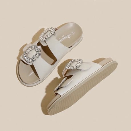 Bijou Buckle Flat Sandals