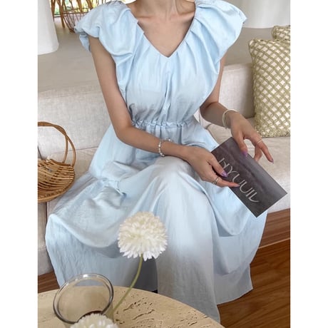 Airy Frill V-Neck Tiered Dress