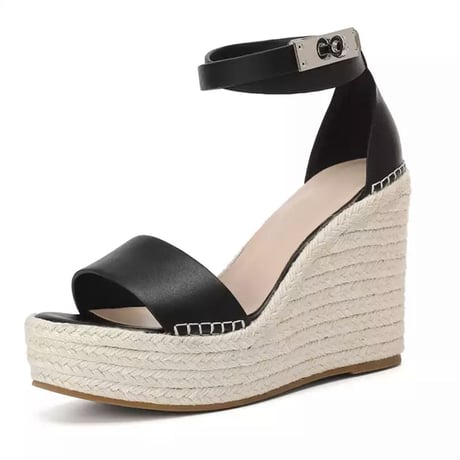 buckle wedge sandal
