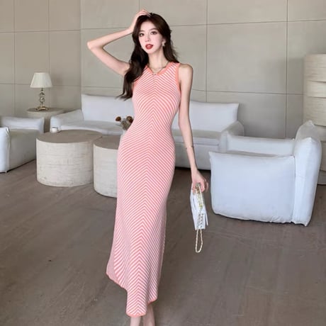 Stripe Knit Mermaid Onepiece