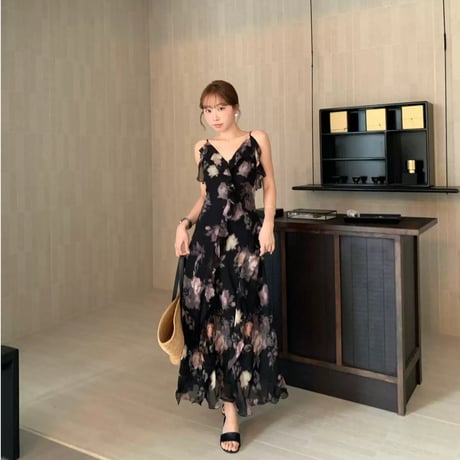 Sheer Floral Curve Slip Dress