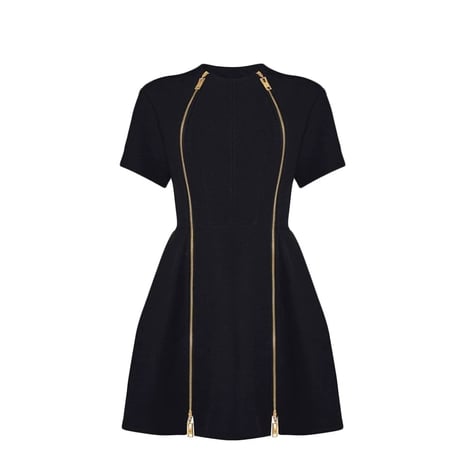 Gold Line Peplum Mini Dress