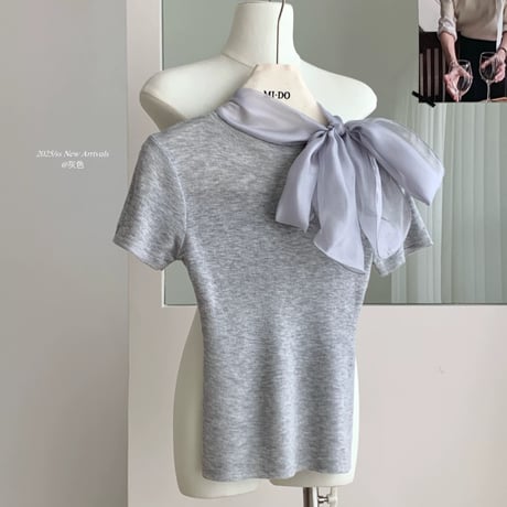 シフォンリボントップス