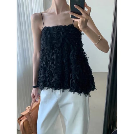 Feather Fringe Camisole Top