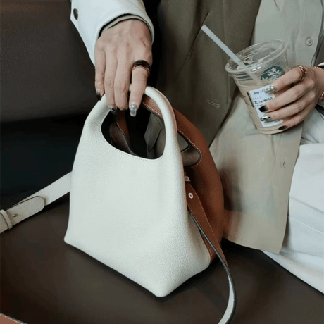 牛革バイカラーbag