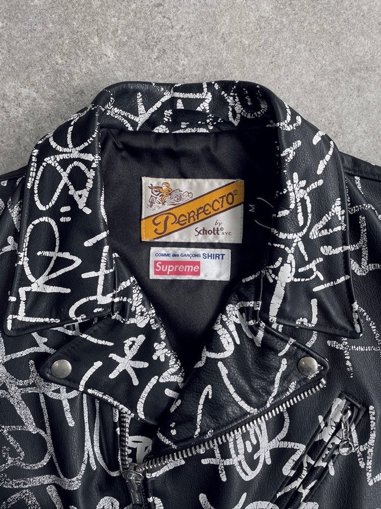 早い者勝ち　Supreme×COMME des GARCONS ×Schott Supreme Comme des Garçons SHIRT Schott Painted Perfecto