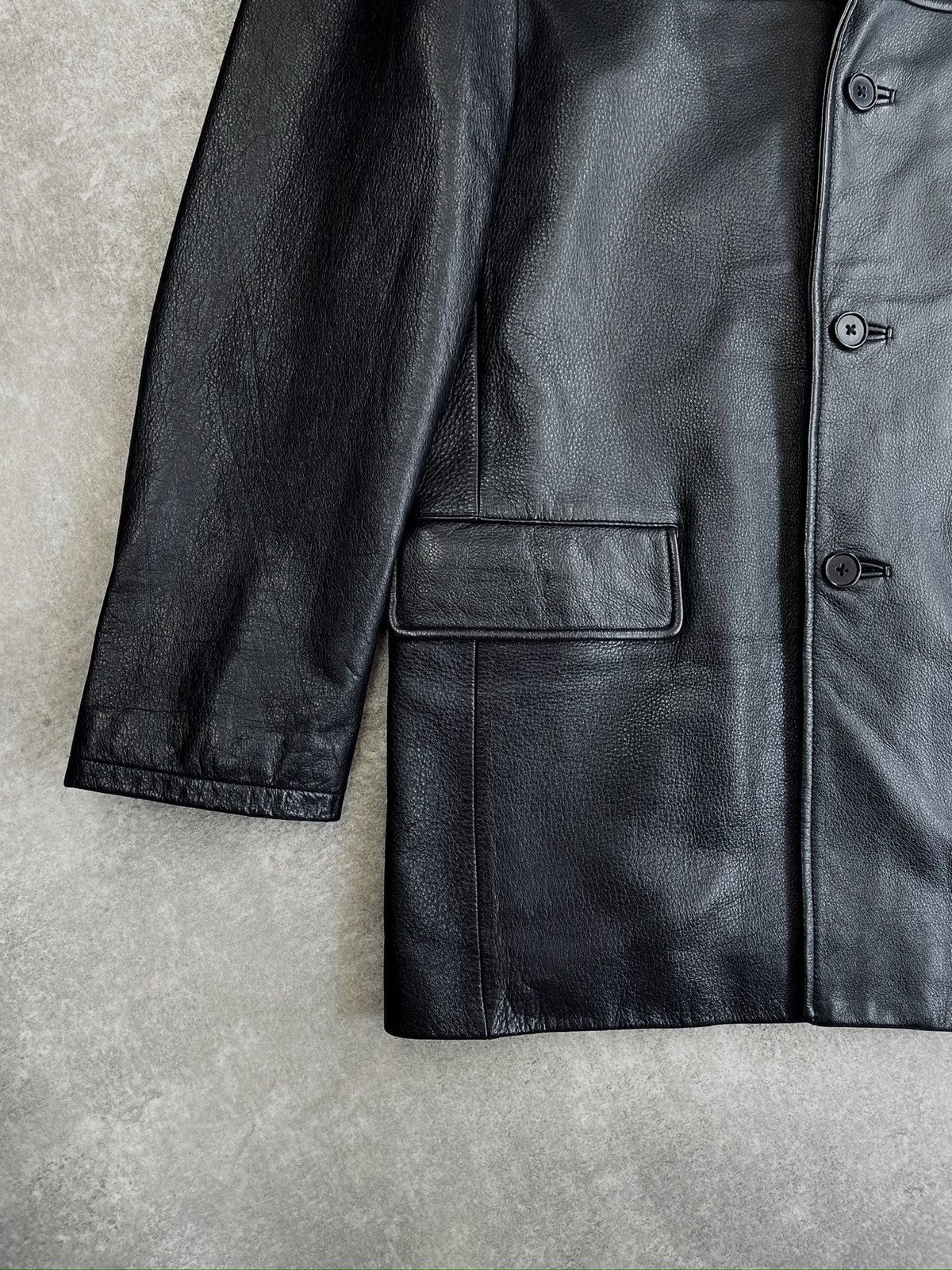 90s DKNY Punching Leather Half Sleeve