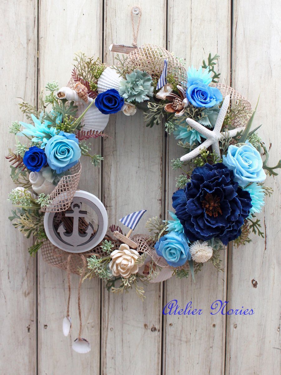 JYキラキラ様おまとめです】海の風のリース＊シーグラスアート