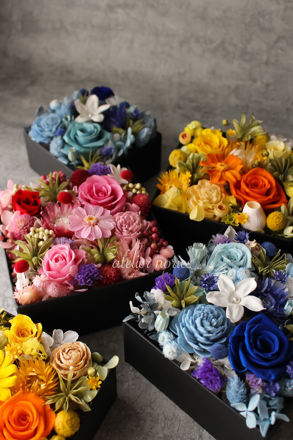 フラワーボックス　ピンク　ボックスアレンジ　プリザーブドフラワー プリザーブドフラワーBOXアレンジ 【ピンク】7,700円（税込） | With