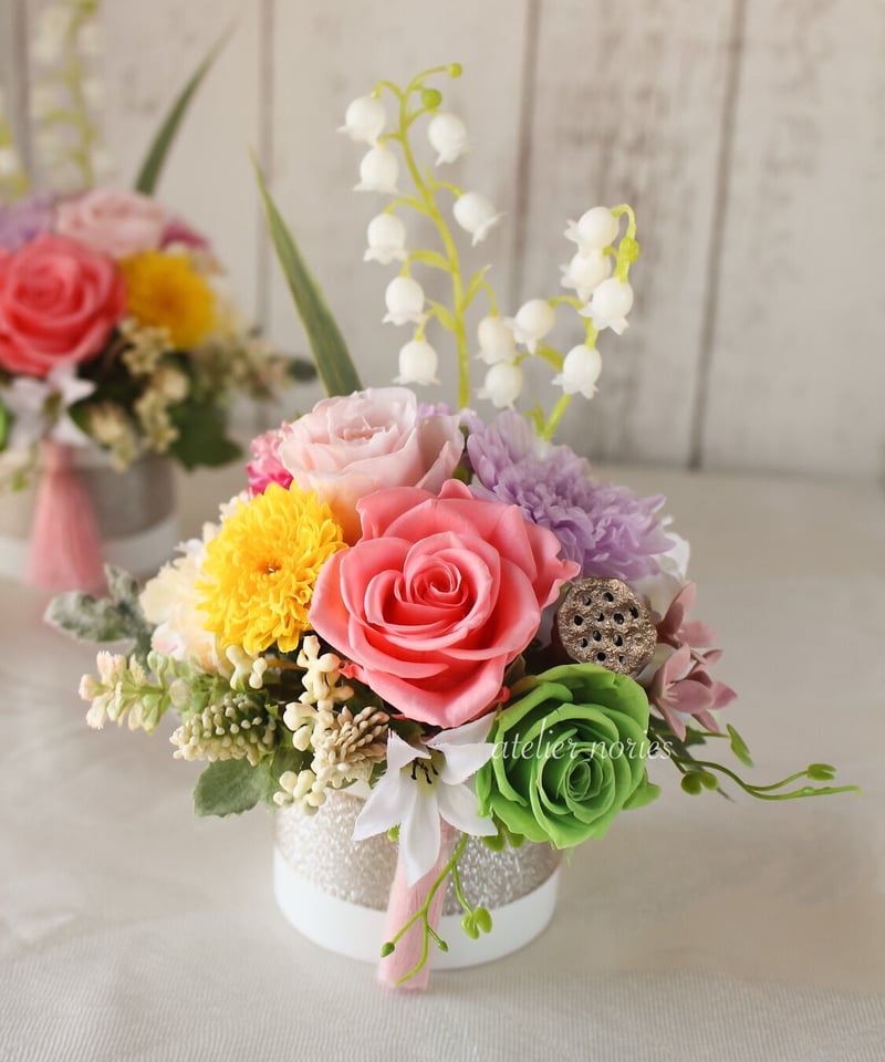 Ayane 彩音（あやね） 一対（2個セット）プリザーブドフラワーの