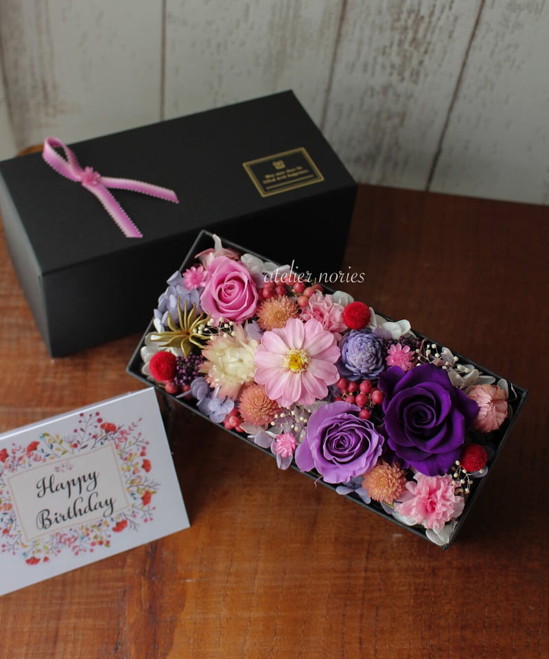 『贈答用sale！』プリザーブドフラワー ルネ プリザーブドフラワーのボックスフラワー 母の日やお誕生日の