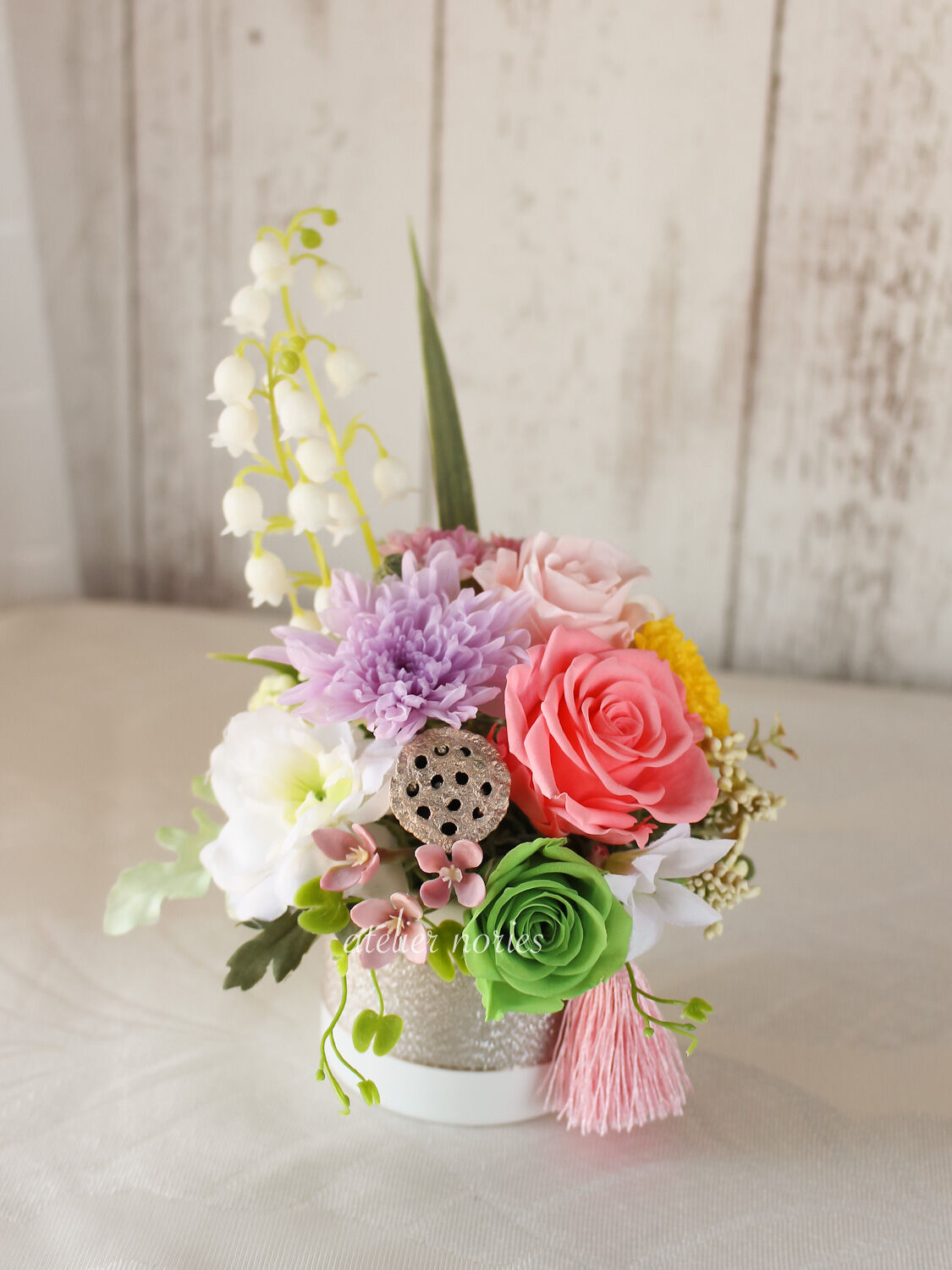 Ayane 彩音（あやね） 一対（2個セット）プリザーブドフラワーの