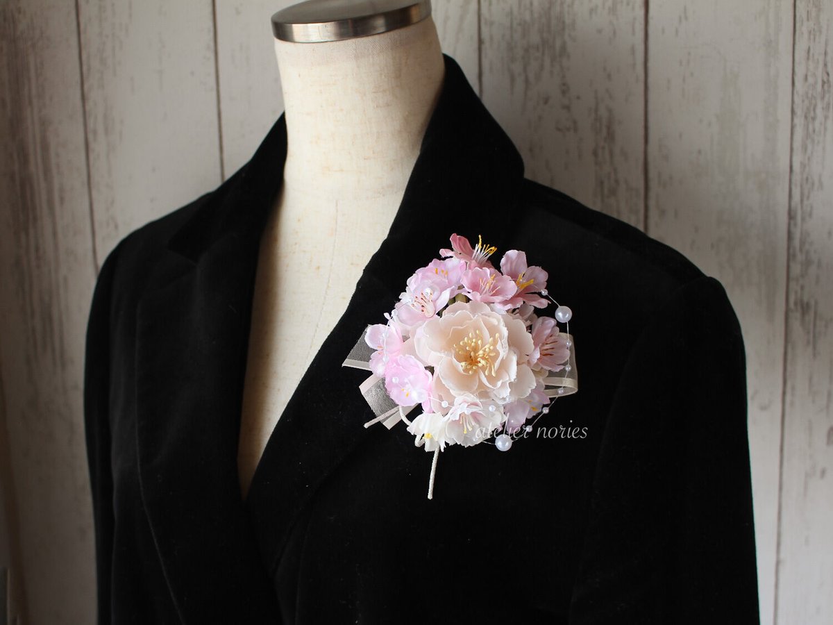 フランシーヌ ふわり桜ピンクのコサージュ 卒業式や入学式に 親子