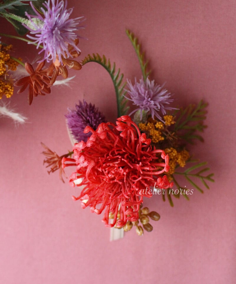 コリンヌ アーティフィシャルフラワーのフープリースブーケ インテリア