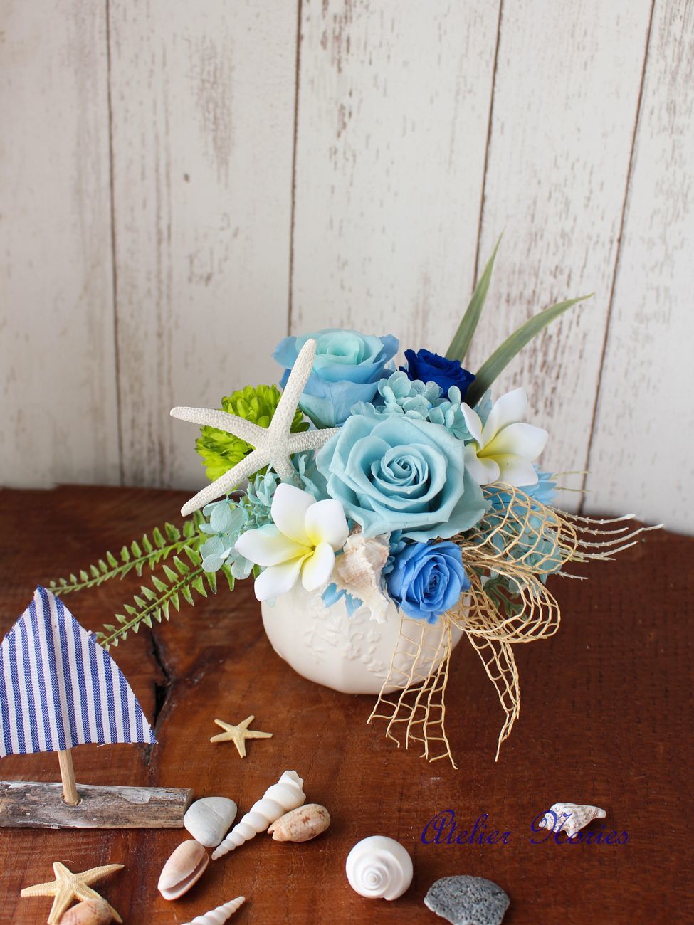 Mermaid マーメイド 海と空のブルーのアレンジメント 季節のご挨拶や
