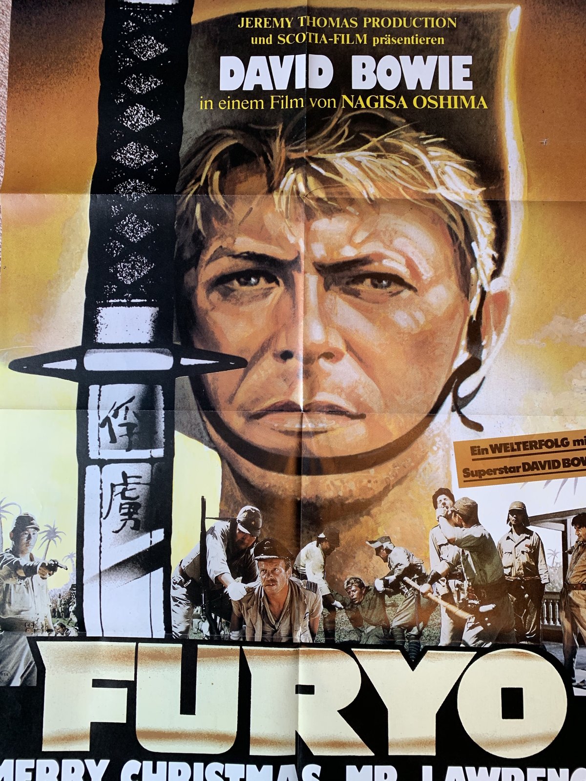 ★1983年アメリカ 公開時 オリジナル「戦場のメリークリスマス」額付 ポスター 戦場のメリークリスマス 1983年USA製 オリジナル 大島渚 北野武