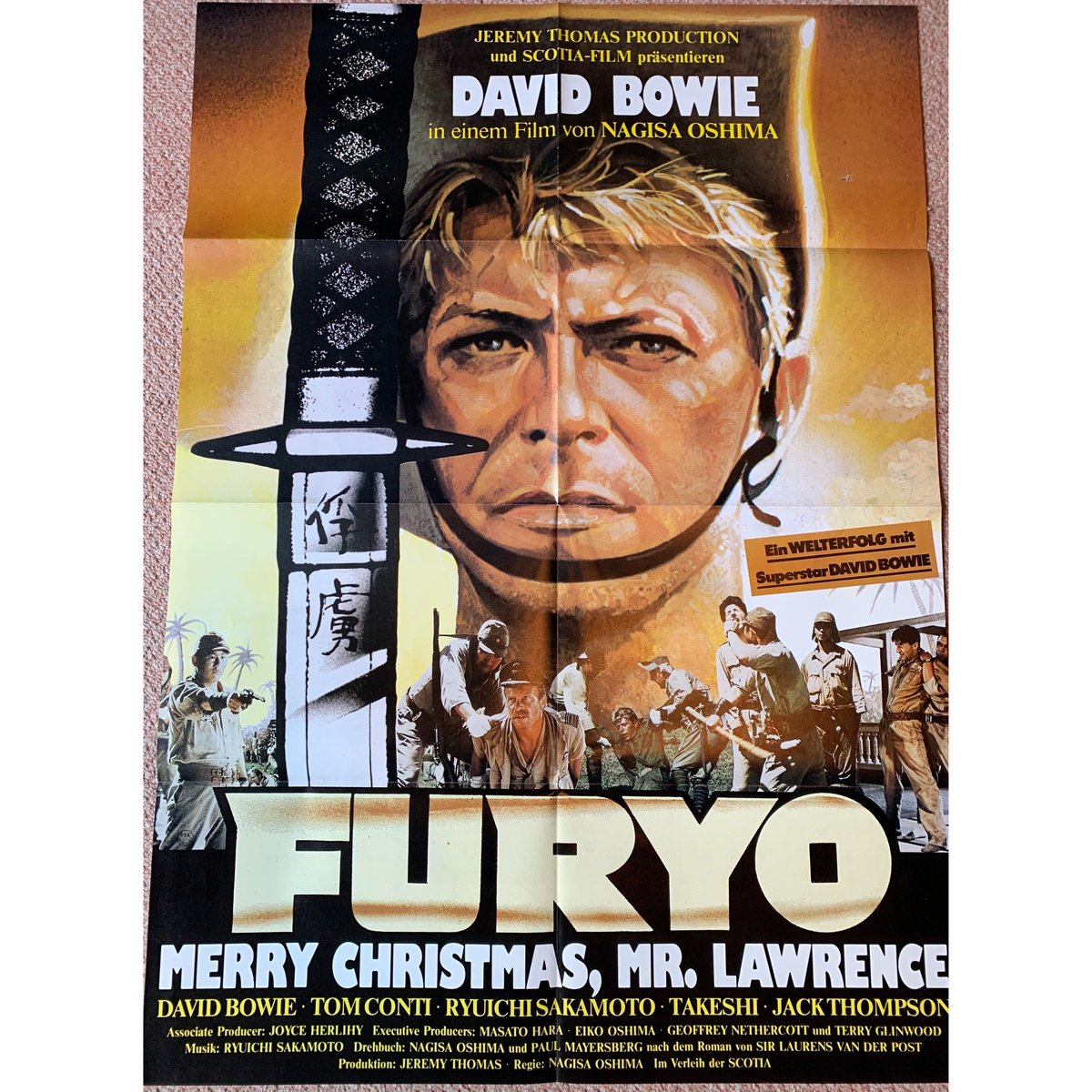 ★1983年アメリカ 公開時 オリジナル「戦場のメリークリスマス」額付 ポスター ☆1983年アメリカ 公開時 オリジナル「戦場のメリークリスマス