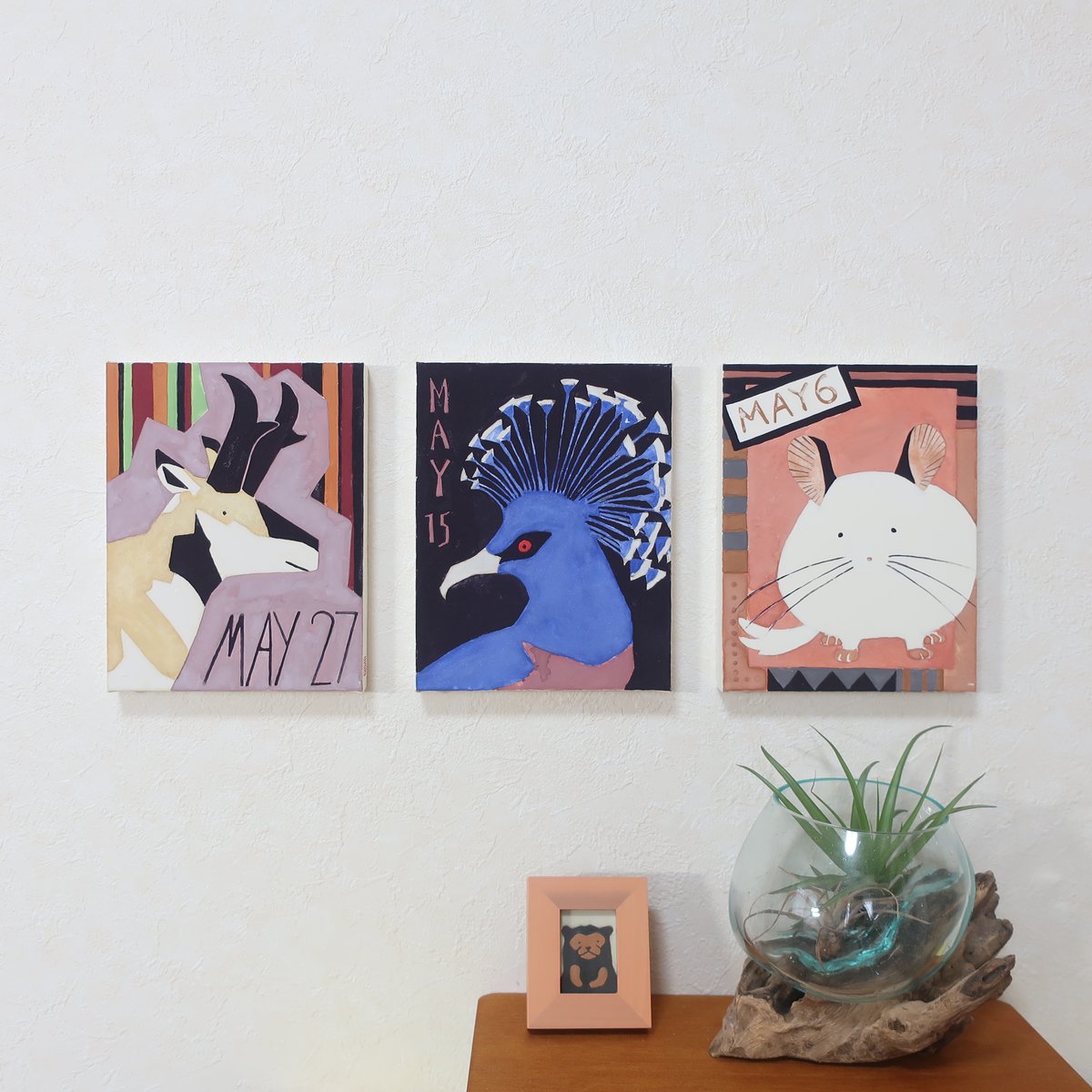 日本画】5/15 Victoria crowned pigeonオウギバト『366DAYS』