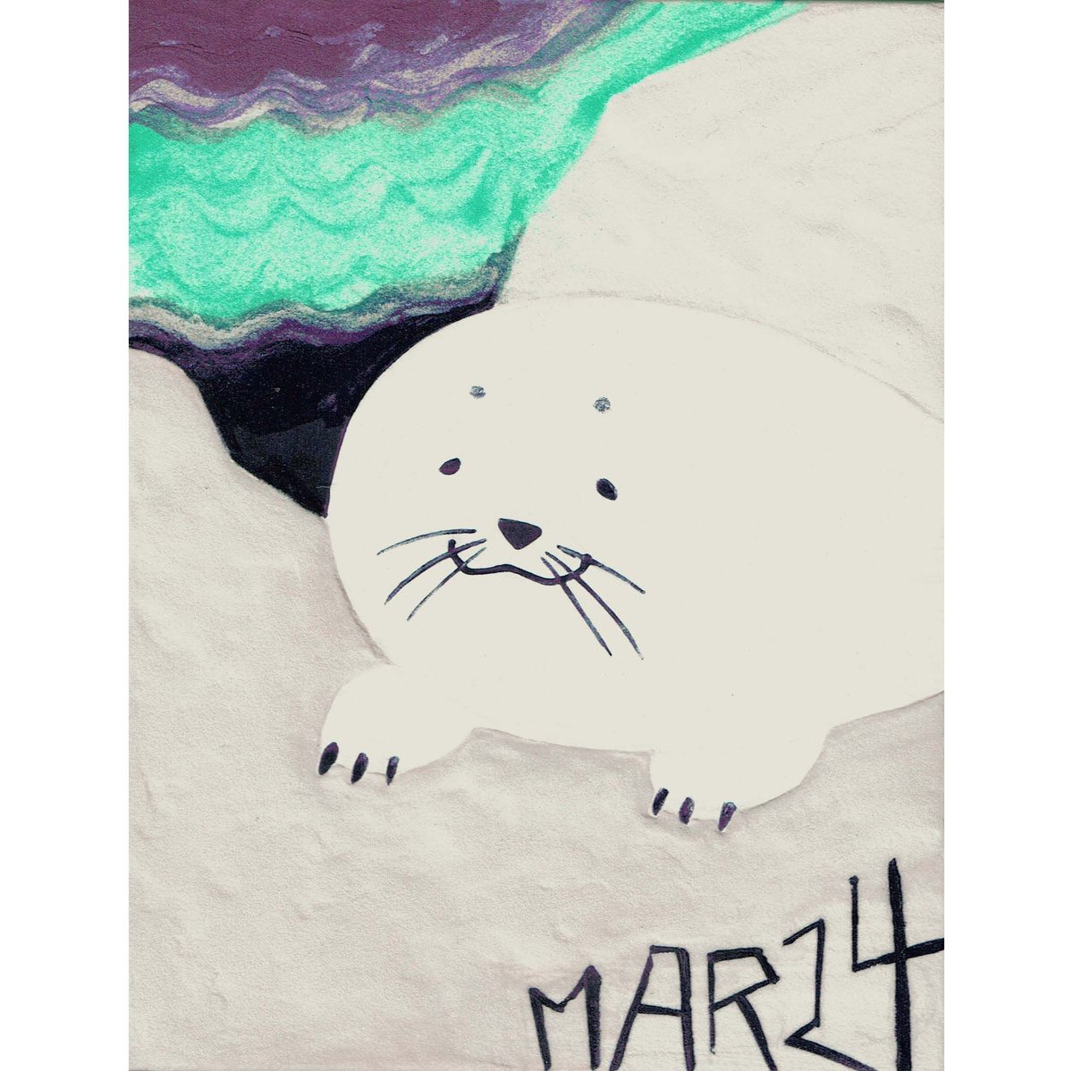 不安になってくるアザラシ 絵画 不安になってくるアザラシ 絵画