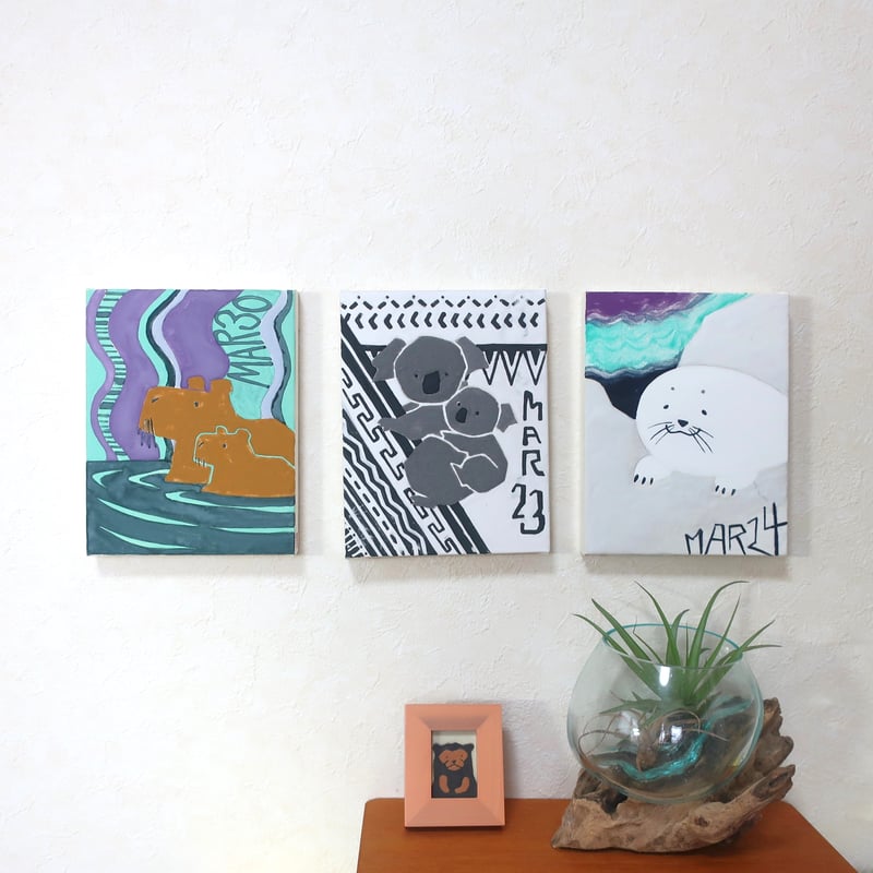 不安になってくるアザラシ　絵画 不安になってくるアザラシ 絵画 不安になってくるアザラシ絵画