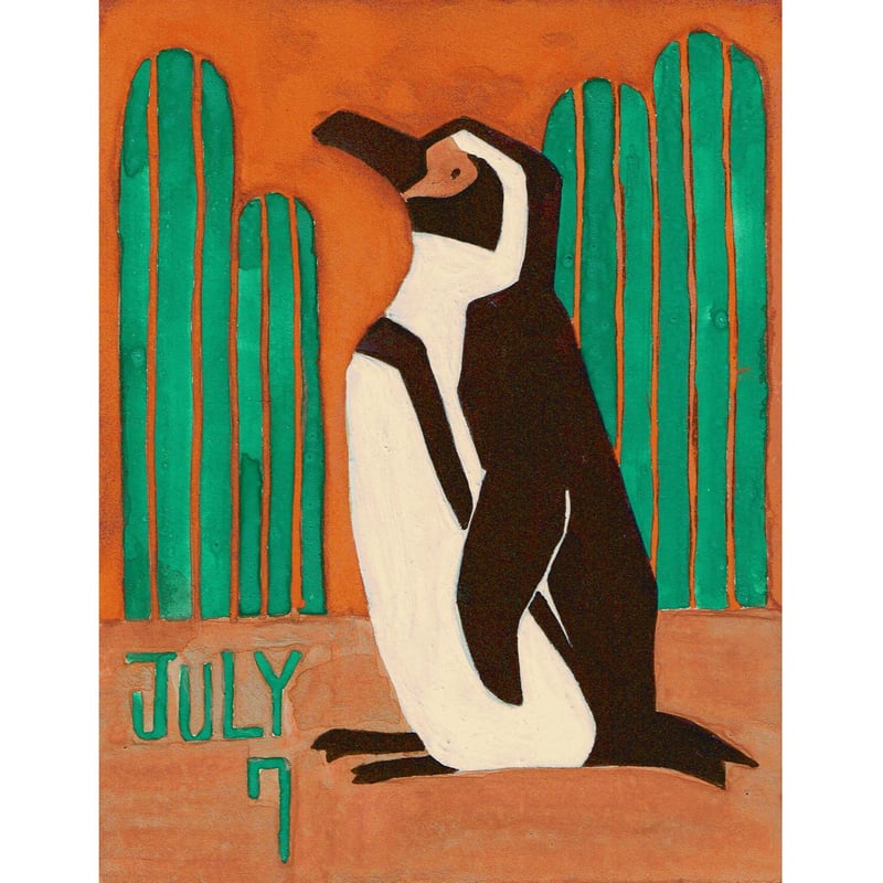 ペンギンd.i.a. 日本画】7/7 Humboldt penguinフンボルトペンギン『366DAYS』 | A