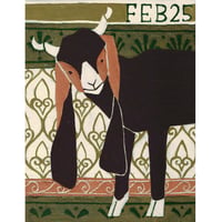 【日本画】2/25 Long eared goatミミナガヤギ『366DAYS』