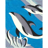 【日本画】9/2 Pacific white-sided dolphinカマイルカ『366DAYS』