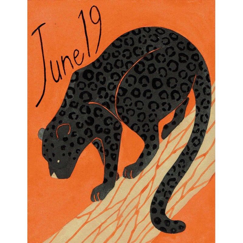 日本画】6/19 Black leopardクロヒョウ『366DAYS』 | AYA CHU