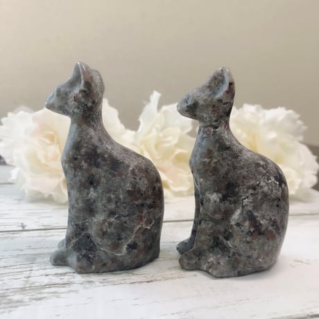 【彫刻】安定の象徴　ジャスパー　エジプト猫 80×33×48mm