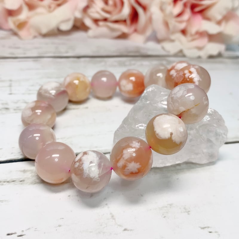 桜瑪瑙 ❀ フラワーアゲート スラブ 原石スライス❤︎ネイルパレット